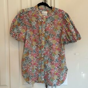 J Crew, short sleeve, Liberty of London Blouse